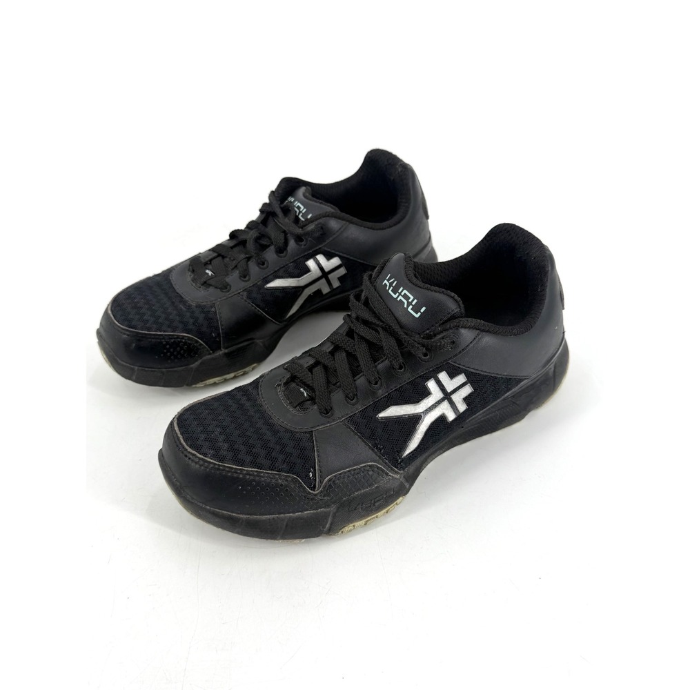 Kuru Quantum Sneakers Womens 8 Wide Black Silver Orthopedic Athletic Gorpcore